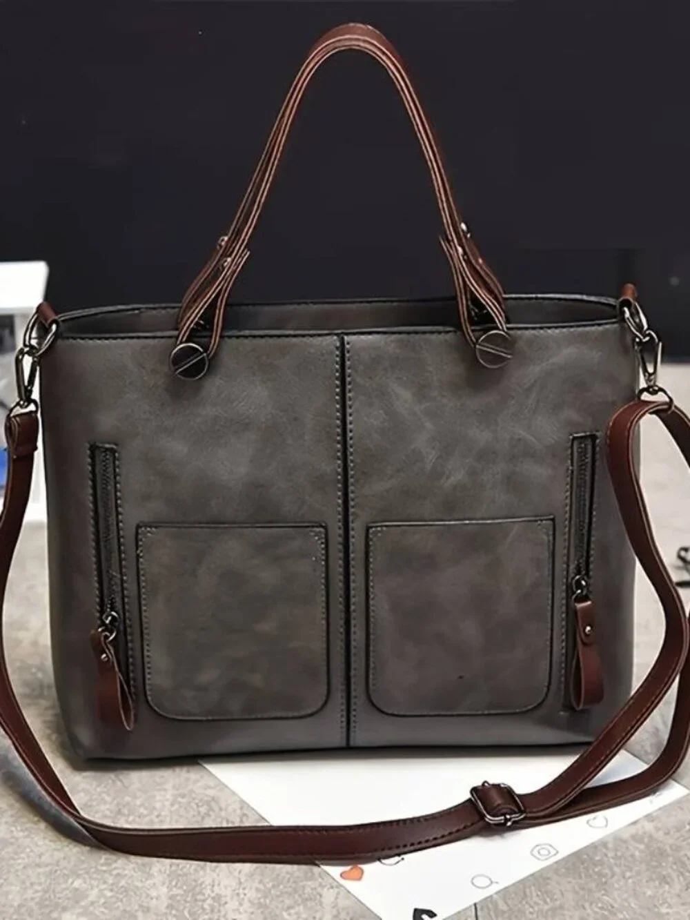 Unisex Commuter Bag Vintage Style Crossbody Bag Versatile Casual Shoulder Tote